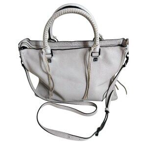 Rebecca Minkoff Soft Leather Satchel Handbag Braided Handles /Adjustable Strap